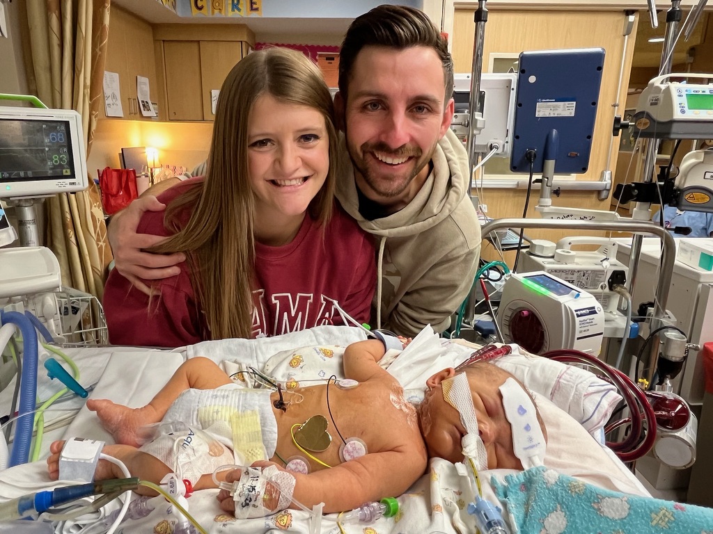 Kassy and Brad with Jack in the NICU